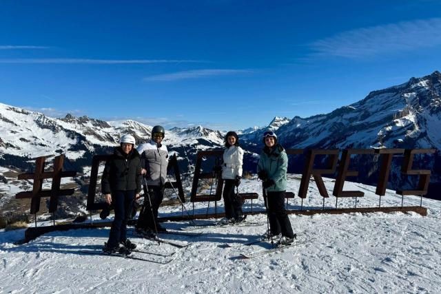 Group picture on a snowy mountain